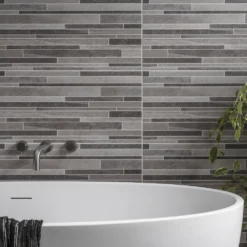 Arezzo Round Gunmetal Grey Wall Mounted (3TH) Bath Filler Tap -Victorian Plumbing Shop rdgm3thf d2a