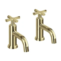 Burlington Riviera Art Deco Gold Basin Pillar Taps 9 Burlington Riviera Art Deco Gold Basin Pillar Taps -Victorian Plumbing Shop riv7gold l