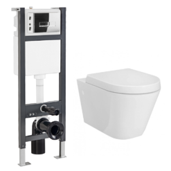 RAK Resort Wall Hung Rimless Pan Incl. Dual Flush Concealed WC Cistern With Frame -Victorian Plumbing Shop rstwhpan xty005 l3