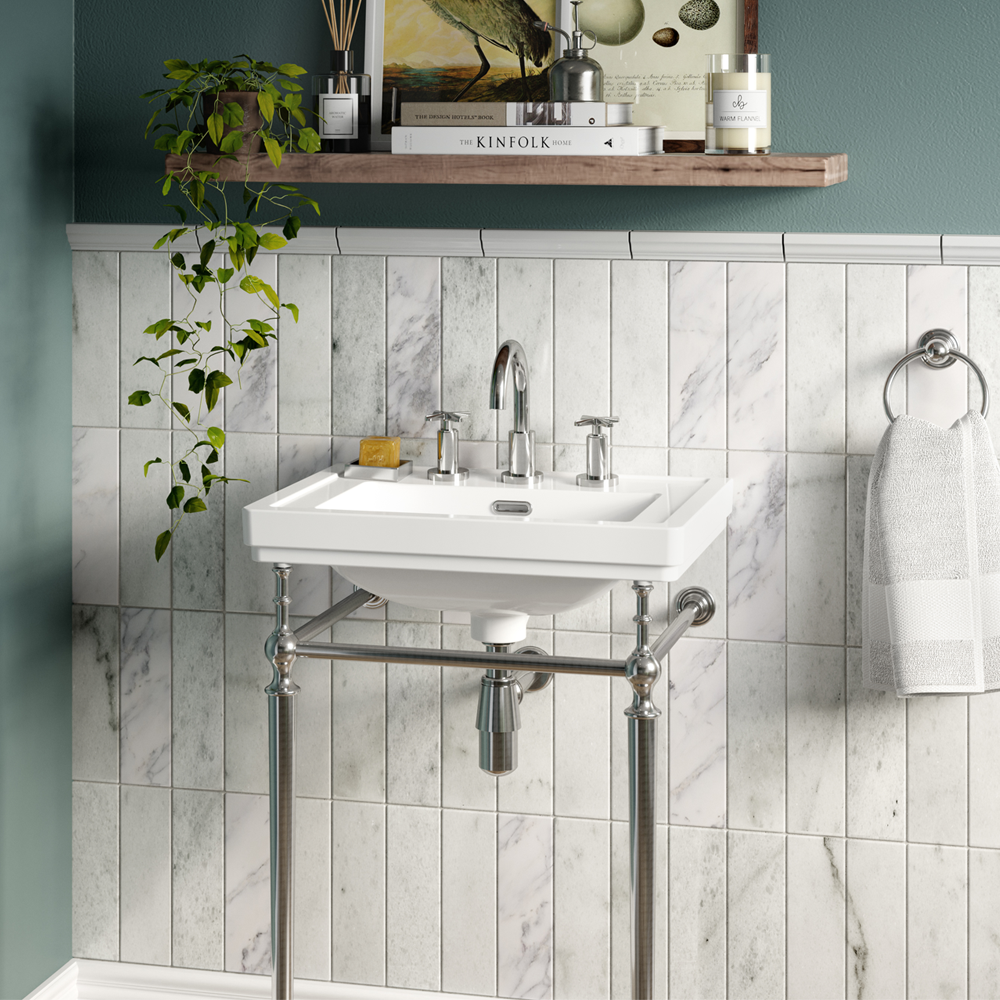 Roxbury Art Deco Chrome Deck Mounted (3TH) Basin Mixer With Waste 5 Roxbury Art Deco Chrome Deck Mounted (3TH) Basin Mixer With Waste - Image 3