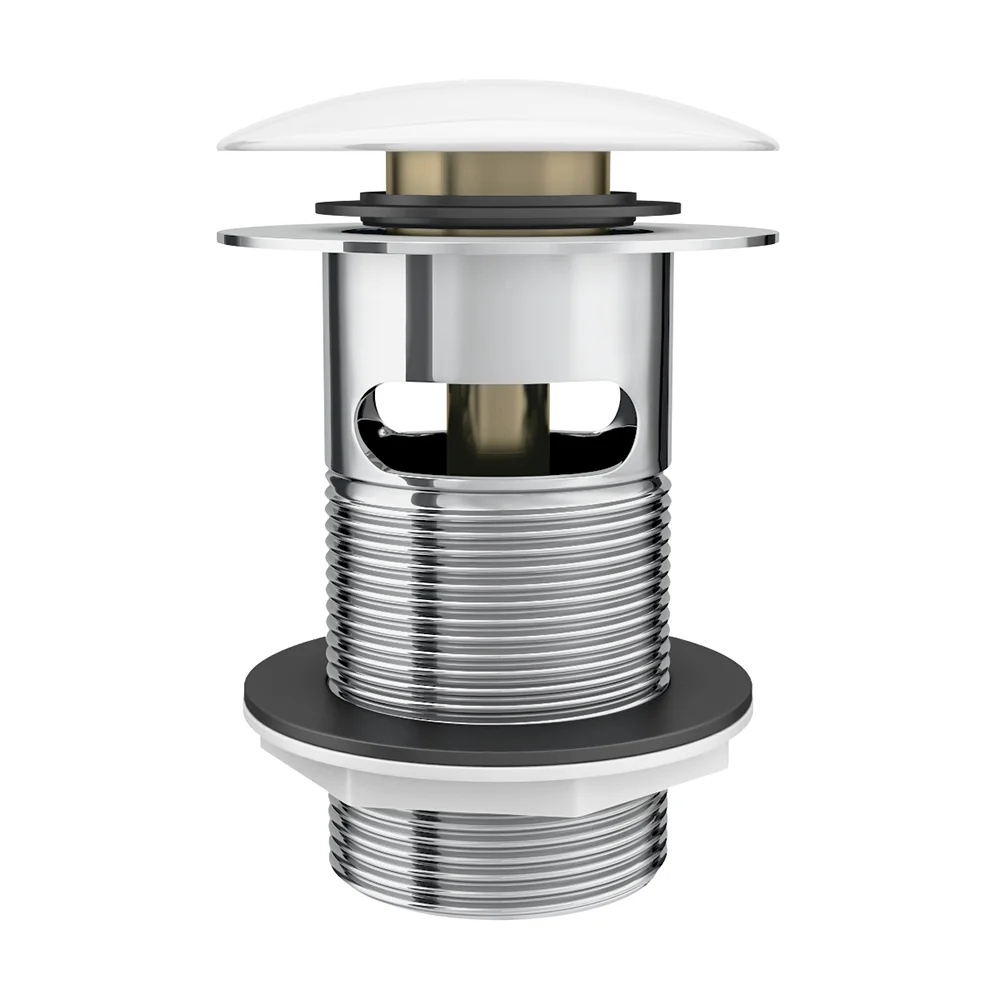 White Ceramic Slotted Click Clack Basin Waste 4 White Ceramic Slotted Click Clack Basin Waste - Image 2