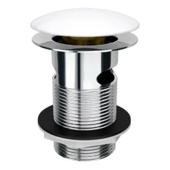 White Ceramic Slotted Click Clack Basin Waste