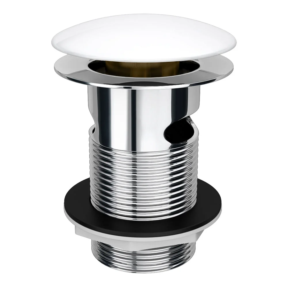 White Ceramic Slotted Click Clack Basin Waste 3 White Ceramic Slotted Click Clack Basin Waste