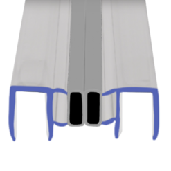 Clear Angled Magnetic Seal For Shower Door 4-6mm Glass (Pair)