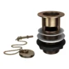 Chatsworth Antique Brass Slotted Basin Waste With Plug & Ball Chain -Victorian Plumbing Shop slplbra lrg