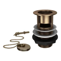 Chatsworth Antique Brass Slotted Basin Waste With Plug & Ball Chain