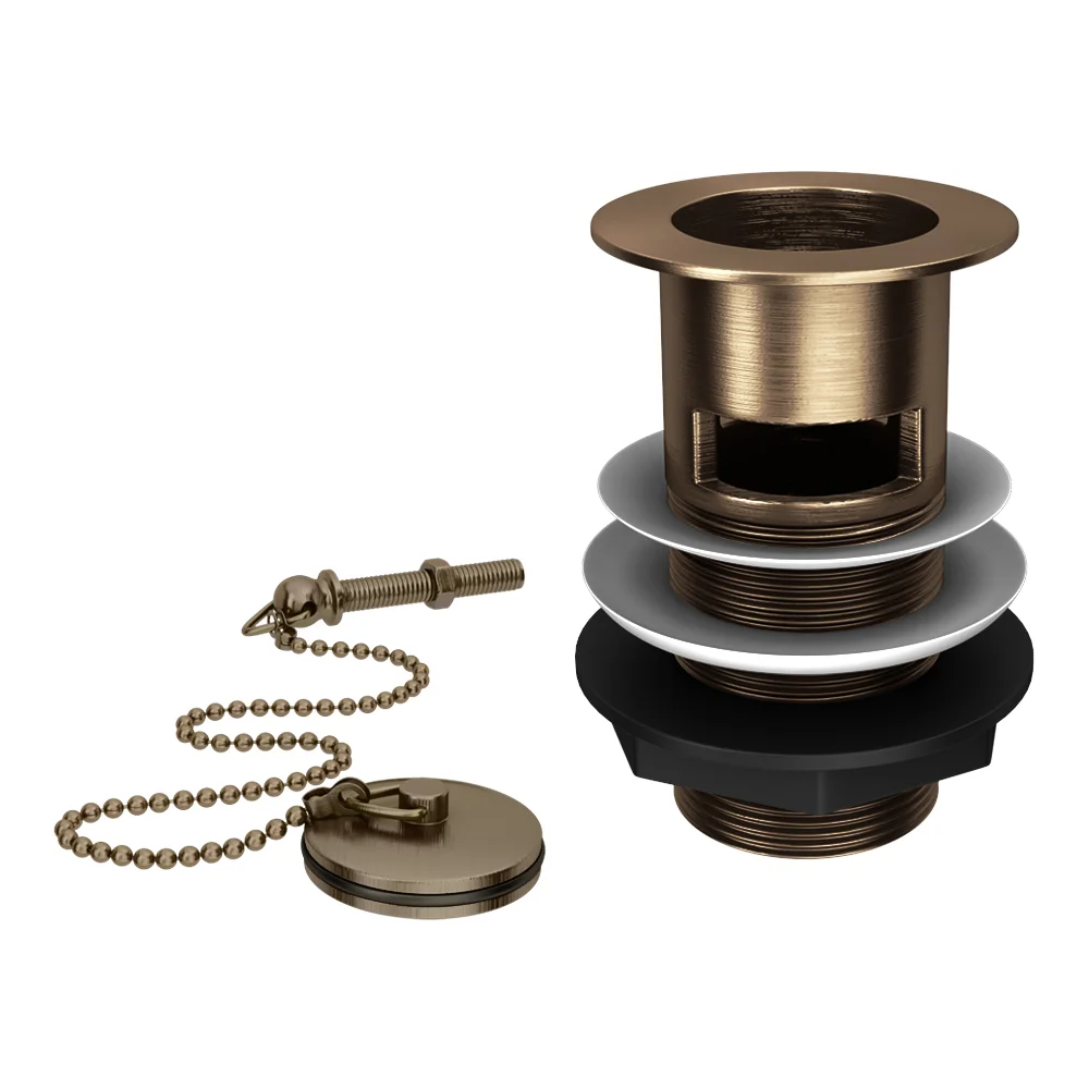 Chatsworth Antique Brass Slotted Basin Waste With Plug & Ball Chain 3 Chatsworth Antique Brass Slotted Basin Waste With Plug & Ball Chain