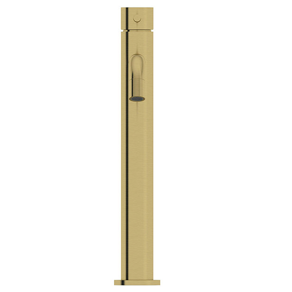 Mode Spencer Round Brushed Brass High Rise Basin Mixer Tap 4 Mode Spencer Round Brushed Brass High Rise Basin Mixer Tap - Image 2