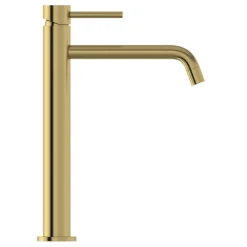Mode Spencer Round Brushed Brass High Rise Basin Mixer Tap 9 Mode Spencer Round Brushed Brass High Rise Basin Mixer Tap -Victorian Plumbing Shop slrbmbr l8