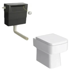 Nova High Gloss White BTW WC Unit Incl. Cistern + Square Pan W500 X D200mm 10 Nova High Gloss White BTW WC Unit Incl. Cistern + Square Pan W500 X D200mm -Victorian Plumbing Shop sqnovabtwunit n d6
