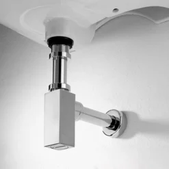 Milan Square Modern Basin Bottle Trap Chrome -Victorian Plumbing Shop squaremodernbasinbottletrapd1