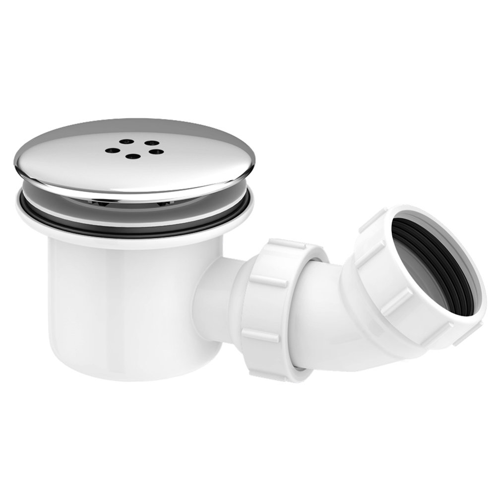 90mm High Flow Chrome Shower Tray Waste + Flexible Shower Outlet Pipe 4 90mm High Flow Chrome Shower Tray Waste + Flexible Shower Outlet Pipe - Image 2