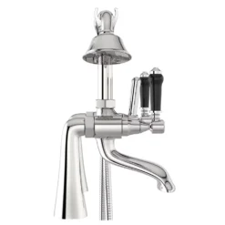 Orchard Winchester Bath Shower Mixer Tap With Black Lever Handles