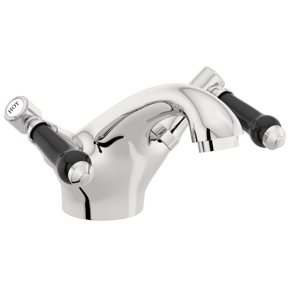Orchard Winchester Basin Mixer Tap With Black Lever Handles - Chrome 7 Orchard Winchester Basin Mixer Tap With Black Lever Handles - Chrome - Image 5