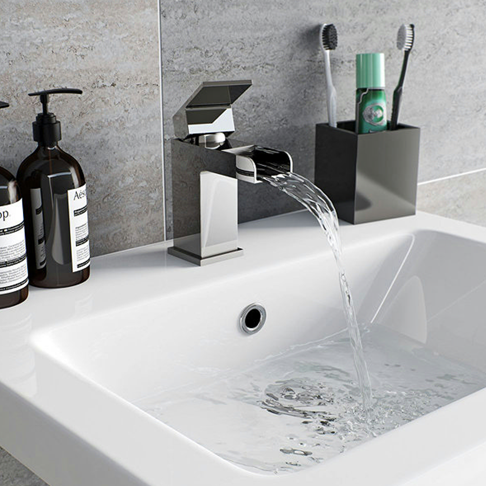 Orchard Derwent Square Waterfall Basin Mixer Tap - Chrome 6 Orchard Derwent Square Waterfall Basin Mixer Tap - Chrome - Image 4