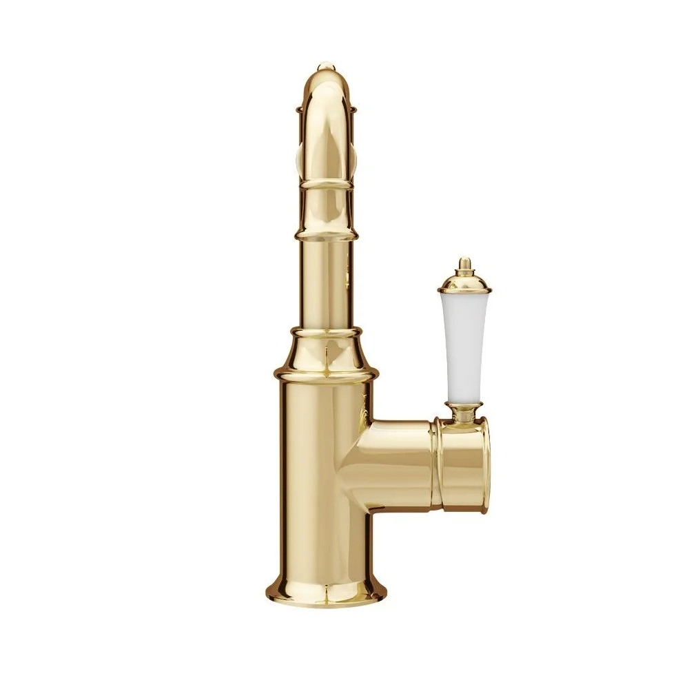 Trafalgar Traditional Gold Mono Basin Mixer Tap 4 Trafalgar Traditional Gold Mono Basin Mixer Tap - Image 2