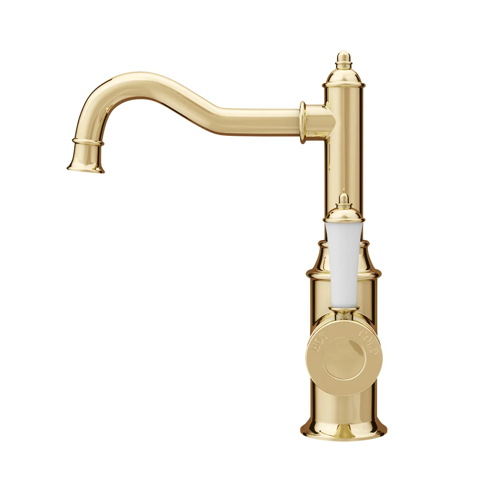 Trafalgar Traditional Gold Mono Basin Mixer Tap 5 Trafalgar Traditional Gold Mono Basin Mixer Tap - Image 3