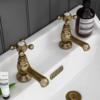 Trafalgar Crosshead Pillar Basin Taps (Pair) Antique Brass 2 Trafalgar Crosshead Pillar Basin Taps (Pair) Antique Brass -Victorian Plumbing Shop tfgbasinab d3
