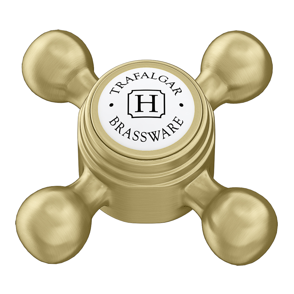 Trafalgar Crosshead Pillar Basin Taps (Pair) Brushed Brass 3 Trafalgar Crosshead Pillar Basin Taps (Pair) Brushed Brass