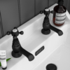 Trafalgar Crosshead Pillar Basin Taps (Pair) Matt Black -Victorian Plumbing Shop tfgbasinmb d4