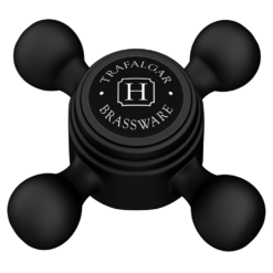 Trafalgar Wall Mounted Bath Spout And Crosshead Stop Taps Matt Black & Black Indices -Victorian Plumbing Shop tfgbasinmbb d2