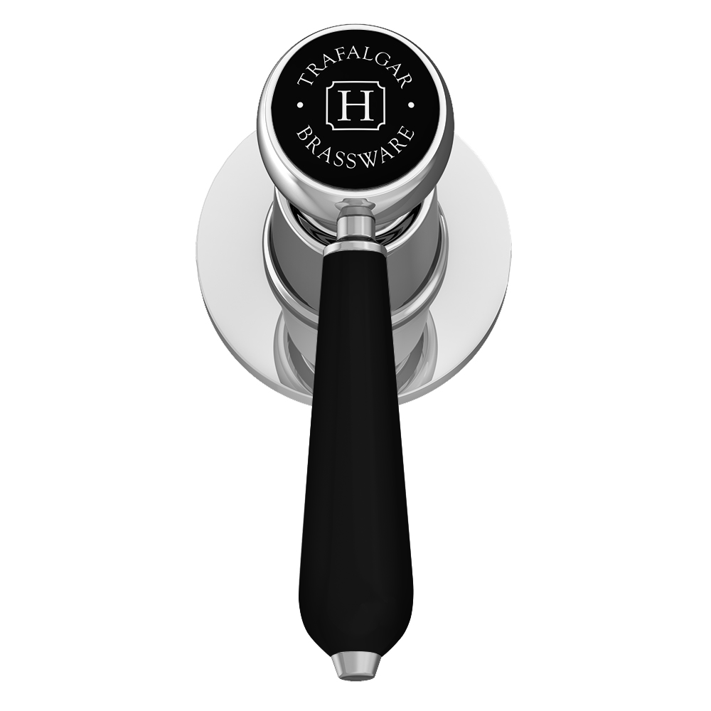 Trafalgar Lever Pillar Basin Taps Chrome & Black (Pair) 4 Trafalgar Lever Pillar Basin Taps Chrome & Black (Pair) - Image 2