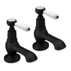 Trafalgar Lever Pillar Basin Taps (Pair) Matt Black 2 Trafalgar Lever Pillar Basin Taps (Pair) Matt Black -Victorian Plumbing Shop tfglevbasinmb l2