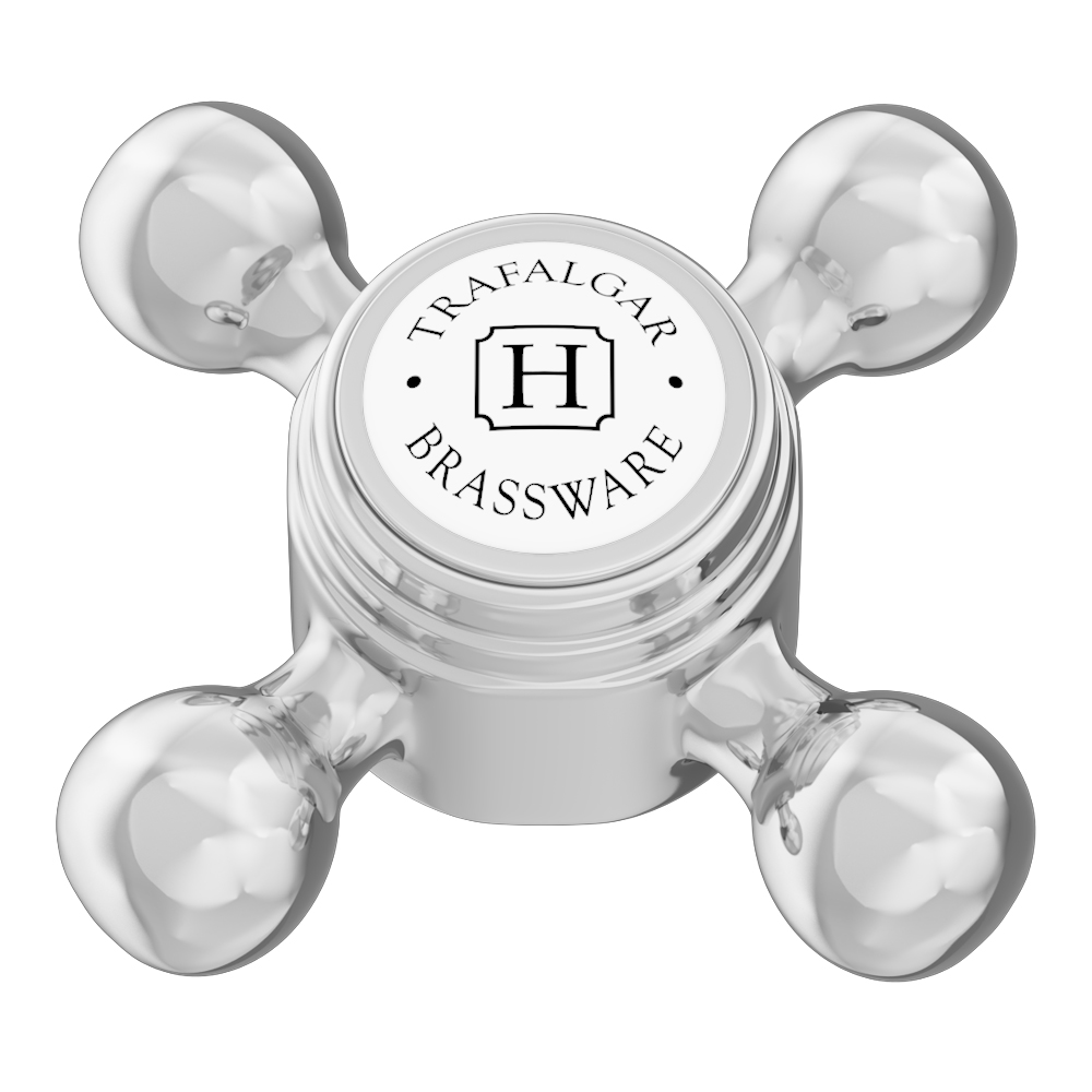 Trafalgar Wall Mounted Basin Spout And Crosshead Stop Taps Chrome 4 Trafalgar Wall Mounted Basin Spout And Crosshead Stop Taps Chrome - Image 2