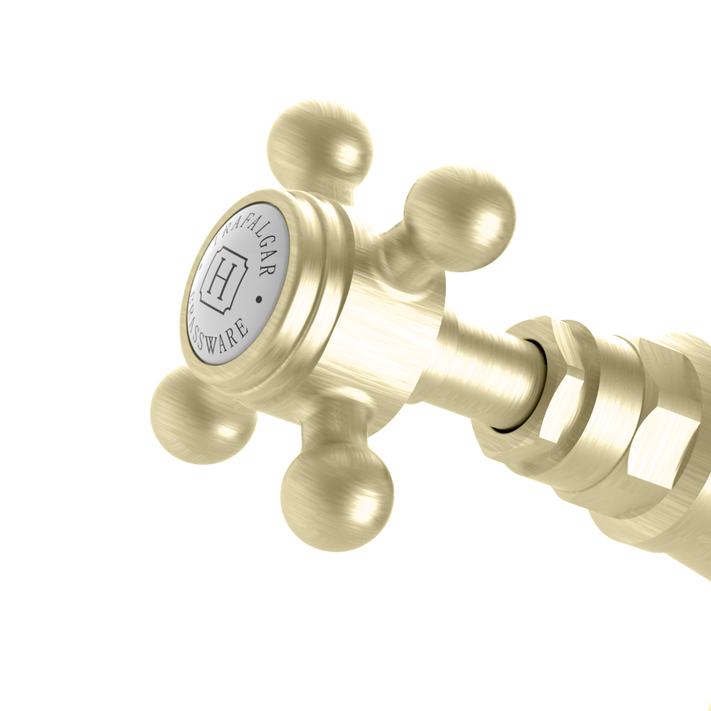 Trafalgar Crosshead Tall Basin Mixer Tap Brushed Brass 5 Trafalgar Crosshead Tall Basin Mixer Tap Brushed Brass - Image 3