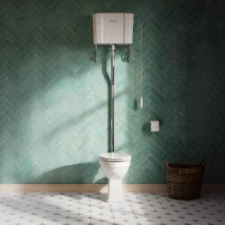 Trafalgar High Level Toilet (Chrome) Excludes Seat 13 Trafalgar High Level Toilet (Chrome) Excludes Seat -Victorian Plumbing Shop thlt1 l3