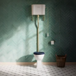Trafalgar High Level Toilet (Brushed Brass) Excludes Seat 13 Trafalgar High Level Toilet (Brushed Brass) Excludes Seat -Victorian Plumbing Shop thlt1bb l3