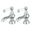 Chatsworth 1928 Traditional White Lever Pillar Basin Taps 1 Chatsworth 1928 Traditional White Lever Pillar Basin Taps -Victorian Plumbing Shop trad015d d5