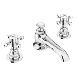 Chatsworth 1928 Traditional 3TH Crosshead Basin Mixer Tap + Waste