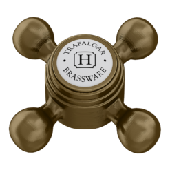 Trafalgar Crosshead Wall Mounted Bath Shower Mixer & Shower Kit Antique Brass