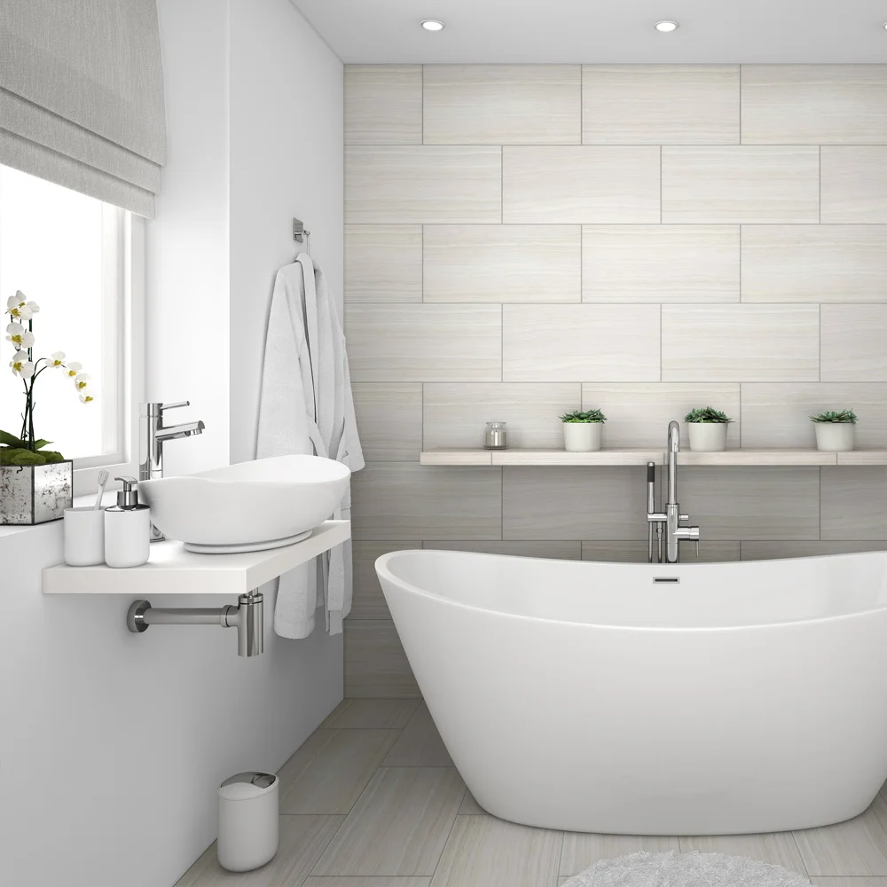 Venice Floating Basin Shelf (Gloss White - 600mm Wide) 3 Venice Floating Basin Shelf (Gloss White - 600mm Wide)