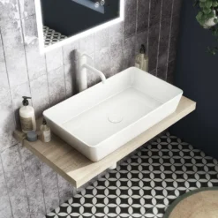 Venice Floating Basin Shelf (Light Oak - 800mm Wide) 8 Venice Floating Basin Shelf (Light Oak - 800mm Wide) -Victorian Plumbing Shop v8lkslf d4