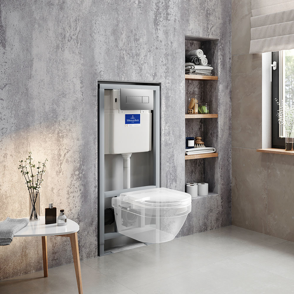 Villeroy And Boch Viconnect Pro Toilet Frame With Chrome Flush Plate + Architectura Wall Hung Toilet 8 Villeroy And Boch Viconnect Pro Toilet Frame With Chrome Flush Plate + Architectura Wall Hung Toilet - Image 6