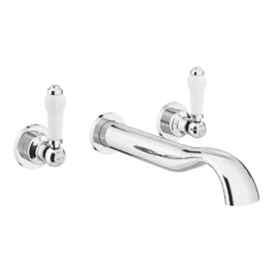 Chatsworth 1928 Traditional Wall Mounted White Lever Bath Filler Tap -Victorian Plumbing Shop vic16d l