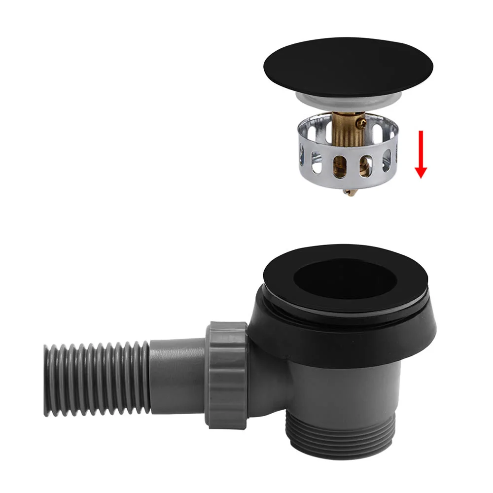 Arezzo Matt Black Easy Clean Click Clack Bath Waste With Overflow 3 Arezzo Matt Black Easy Clean Click Clack Bath Waste With Overflow