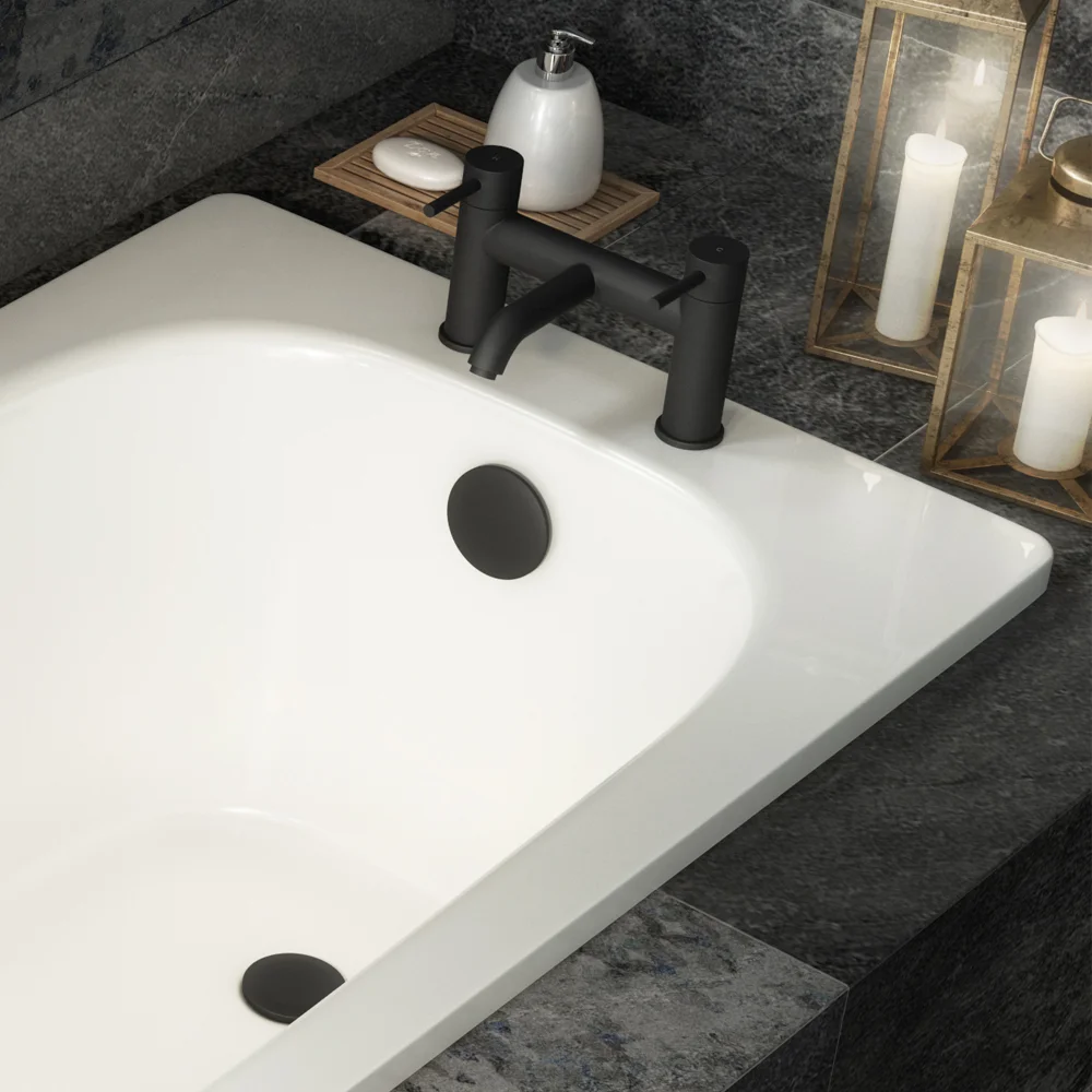 Arezzo Matt Black Easy Clean Click Clack Bath Waste With Overflow 4 Arezzo Matt Black Easy Clean Click Clack Bath Waste With Overflow - Image 2
