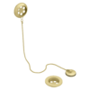 Chatsworth Retainer Bath Waste With Brass Plug & Ball Chain Brushed Brass -Victorian Plumbing Shop we203bb l3