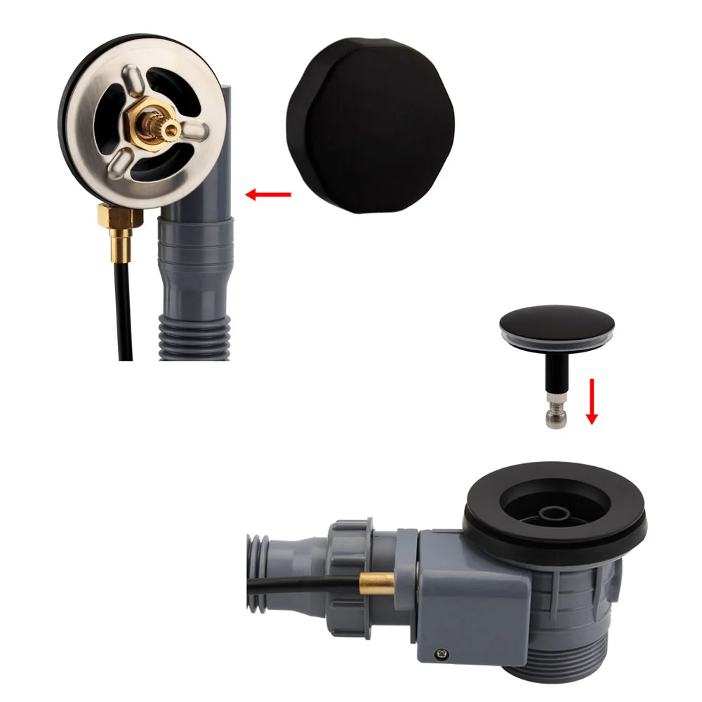 Arezzo Matt Black Bath Pop-up Waste & Overflow 4 Arezzo Matt Black Bath Pop-up Waste & Overflow - Image 2